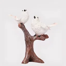 Vikarafty Cream-Coloured & Brown Two Birds Statue Figurine Showpiece-11