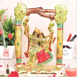 Kridaykraft Gold-toned Metal Radha Krishna Showpiece-image-22