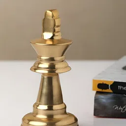 Decor de Maison Gold Toned Chess King Large Showpiece-image-91