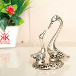 Kridaykraft Silver-Toned Pair of Swan Figurine Metal Showpiece-image-46