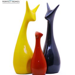 GW CREATIONS Yellow 3 Pieces Fengshui Figurine Showpiece-picture-30