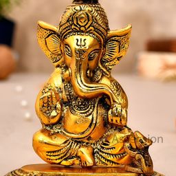 Ascension Gold-Toned Ganesh Murti Idol Showpiece-image-92