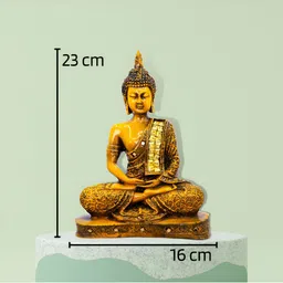 GW CREATIONS Yellow Buddha Idol Showpiece-picture-10