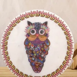 POSH-N-PLUSH White & Purple Owl-It-Out Marble Showpiece-image-46