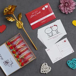 eCraftIndia Red & White 3 Pieces Valentine Gift Set-image-42
