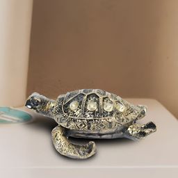 GW CREATIONS Black & Bronze Toned Tortoise Figurine Showpiece-image-2