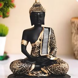 GW CREATIONS Black & Gold Toned Buddha Idol Showpiece-picture-44