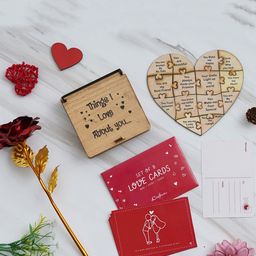 eCraftIndia Red & Brown 3 Pcs Valentine Gift Set-30