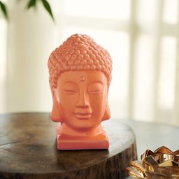 Pure Home and Living Orange Textured Buddha Head Ceramic Figurine Showpiece-picture-10