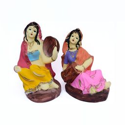 GW CREATIONS Brown & Yellow 2 Pieces Figurine Showpieces-image-90