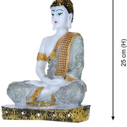GW CREATIONS Silver-Toned Medium Buddha Figurine Showpiece-picture-44