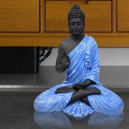 GW CREATIONS Black & Blue Marble Buddha Idol Showpiece-image-40