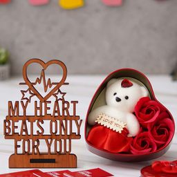 eCraftIndia Red & Brown 3 Pcs Valentine's Day Gift Set-picture-21
