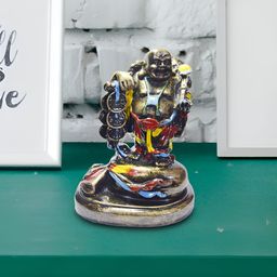 GW CREATIONS Bronze Toned & Blue Laughing Buddha Idol Showpiece-image-35