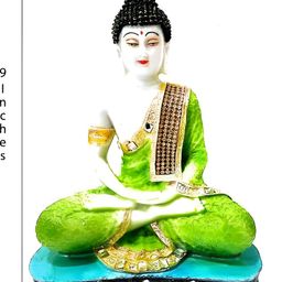 GW CREATIONS Green Buddha Idol Showpiece-image-92