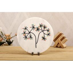 POSH-N-PLUSH White & Black Tree of life Marble Showpiece-image-48