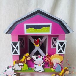 Little Surprise Box LLP Pink & White Barnyard Piggy Bank With Cowgirl-image-96
