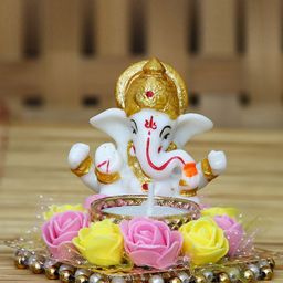 eCraftIndia White & Pink Lord Ganesha Showpiece-image-75