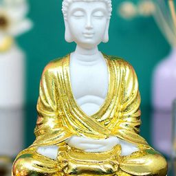 Archies White & Gold-Coloured Meditating Buddha Showpieces-image-26