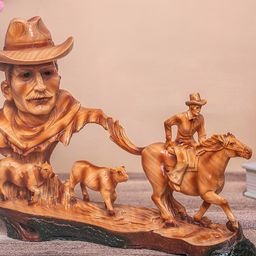ECLAT FURNISH Camel Brown Horse Man Figurine Showpiece-image-37