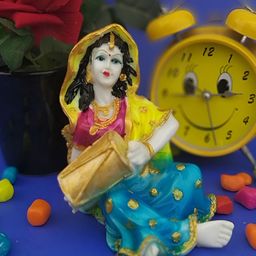 GW CREATIONS Yellow and Blue Figurine Decorative Showpiece-image-32