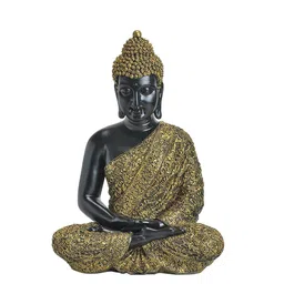 Gifts N Greetings Black & Beige Meditating Buddha Idol Showpiece-image-16