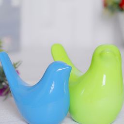 GW CREATIONS Green & Blue 2 Pieces Birds Figurine Showpieces-image-77