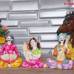 GW CREATIONS Pink & Green 3Pcs Figurine Small Showpieces-image-43
