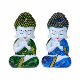 GW CREATIONS Blue & Green Buddha Figurine Small Showpiece-picture-42