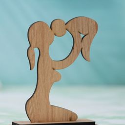 eCraftIndia Brown Mother Holding Baby Wooden Idol Showpiece-image-91