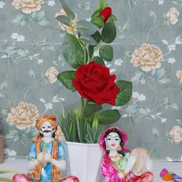 GW CREATIONS Red and Pink 2 Pieces Figurine Decorative Showpiece-28