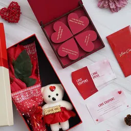 eCraftIndia Red & White 3 Pieces Valentine Gift Set-image-23