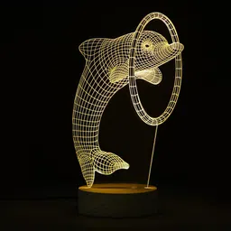 eCraftIndia Brown Dolphin Shaped Table Lamp-image-94