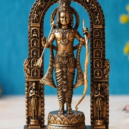 eCraftIndia Gold-Toned Shri Ram Statue with Bow and Arrow Religious Idol Showpiece-57