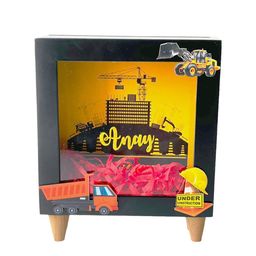 Little Surprise Box LLP Yellow & Black Construction Theme Piggy Bank-image-61