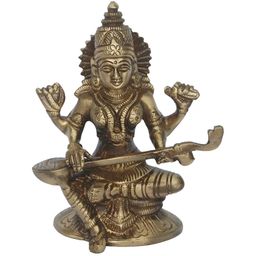 Aakrati Goddess Saraswati Brass Showpiece-image-49
