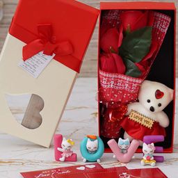 eCraftIndia Red & White 3 Pcs Valentine's Day Gift Set-image-85