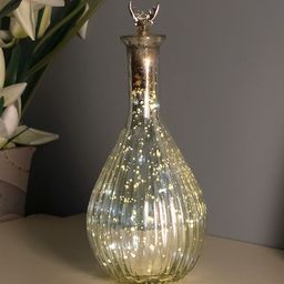Homesake Silver-Toned Ovoid Bottle Copper Star String Lights with Deer Lid-image-46