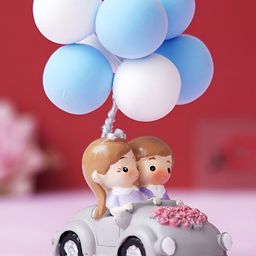 eCraftIndia White & Blue Couple Statue Figurine Showpiece-31