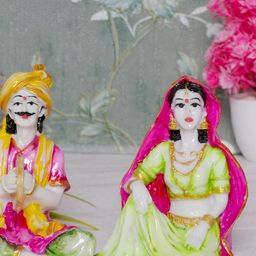 GW CREATIONS Pink & Green 2 Pieces Figurine Showpieces-image-54