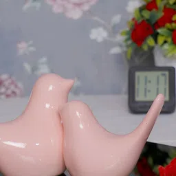 GW CREATIONS Pink 2 Pieces Tiny Birds and Animals Figurine Showpiece-image-50