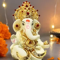 Aura Cream & Gold-Toned Religious Idol Showpiece-19