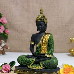 GW CREATIONS Green Buddha Figurine Showpiece-image-93