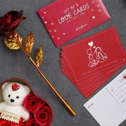 eCraftIndia 3 Pcs Red & White Valentine's Day Gift Set-21