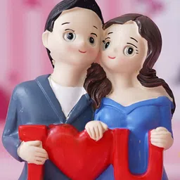 eCraftIndia Blue & Red Couple Figurine Showpiece-34
