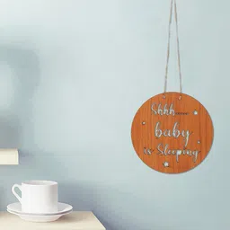 eCraftIndia Brown Message Round Wooden Wall Hanging-image-48