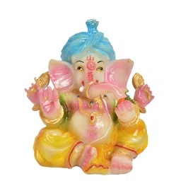 Gifts N Greetings White & Blue Ganesh Idol Showpiece-image-76
