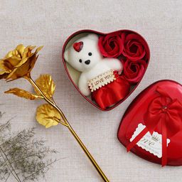 eCraftIndia Red & Yellow 2 Pcs Valentine Gift Set-29