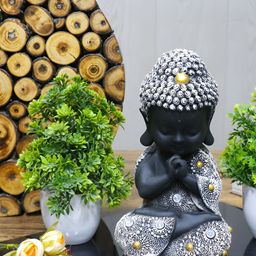 GW CREATIONS Grey Buddha Figurine Showpiece-picture-20