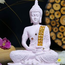 GW CREATIONS Pink & Gold toned Buddha Figurine Showpiece-picture-10